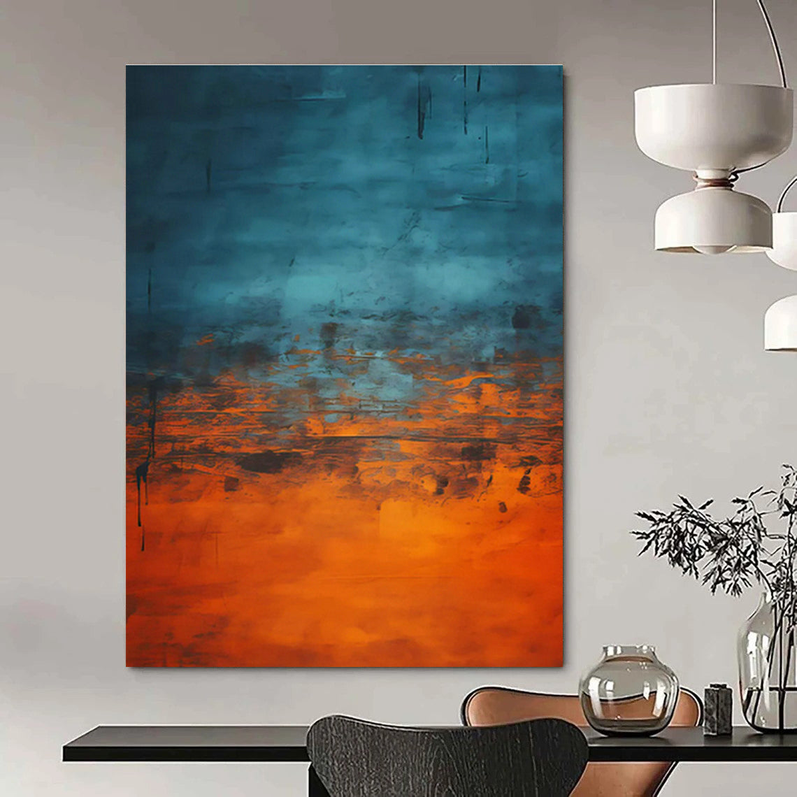 Repeated Blue - Orange Gradient Art for Living Room & Gallery DLZ0453