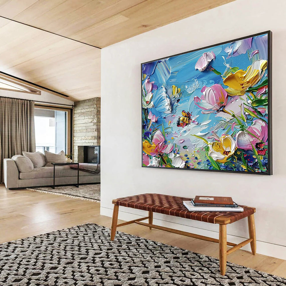 3D Flower and Bee Art for Children’s Playroom Wall Accents DLZ3218