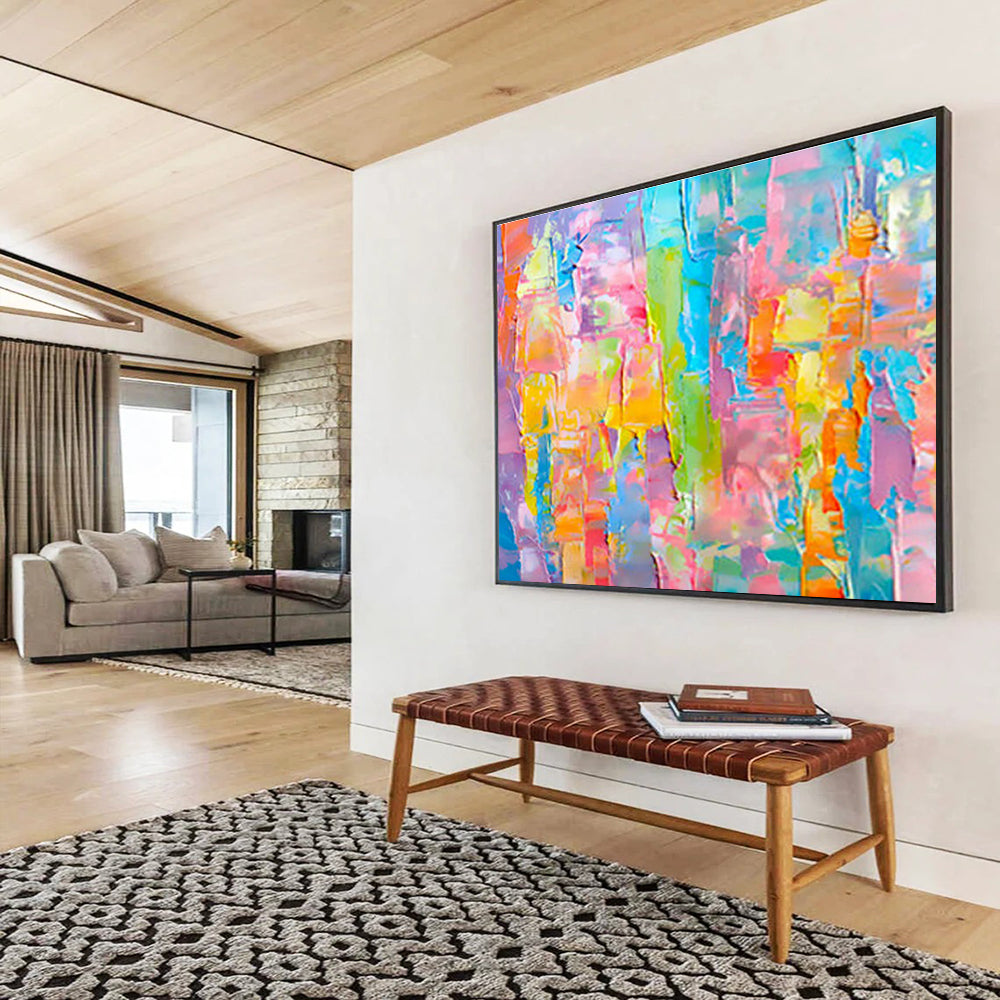 Colorful Block Abstract Art for Lively Kitchen DLZ2765