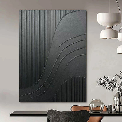 Black Textured Abstract Art for Industrial Loft & Contemporary Art Gallery DLZ2182