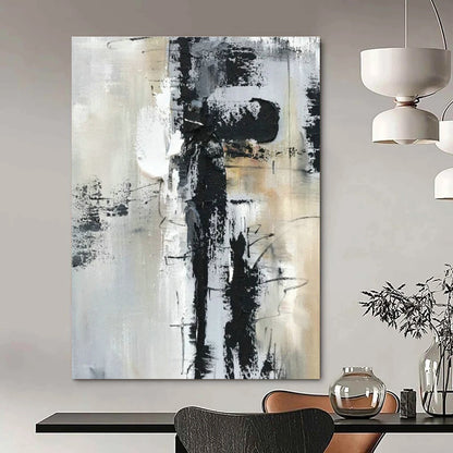 Black - White - Gray Abstract Art for Industrial Loft & Modern Art Gallery DLZ1690