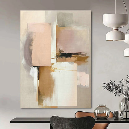 Blush & Gray Abstract Art for Bohemian Living Room & Chic Nursery DLZ1639