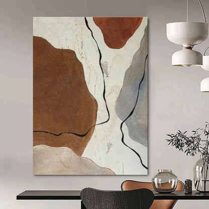 Earth - Toned Abstract Shapes Art for Desert Retreat & Pottery Studio DLZ0623