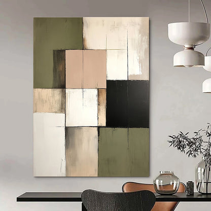 Muted Color Block Grid for Sophisticated Library & Minimalist Home Office STSC765