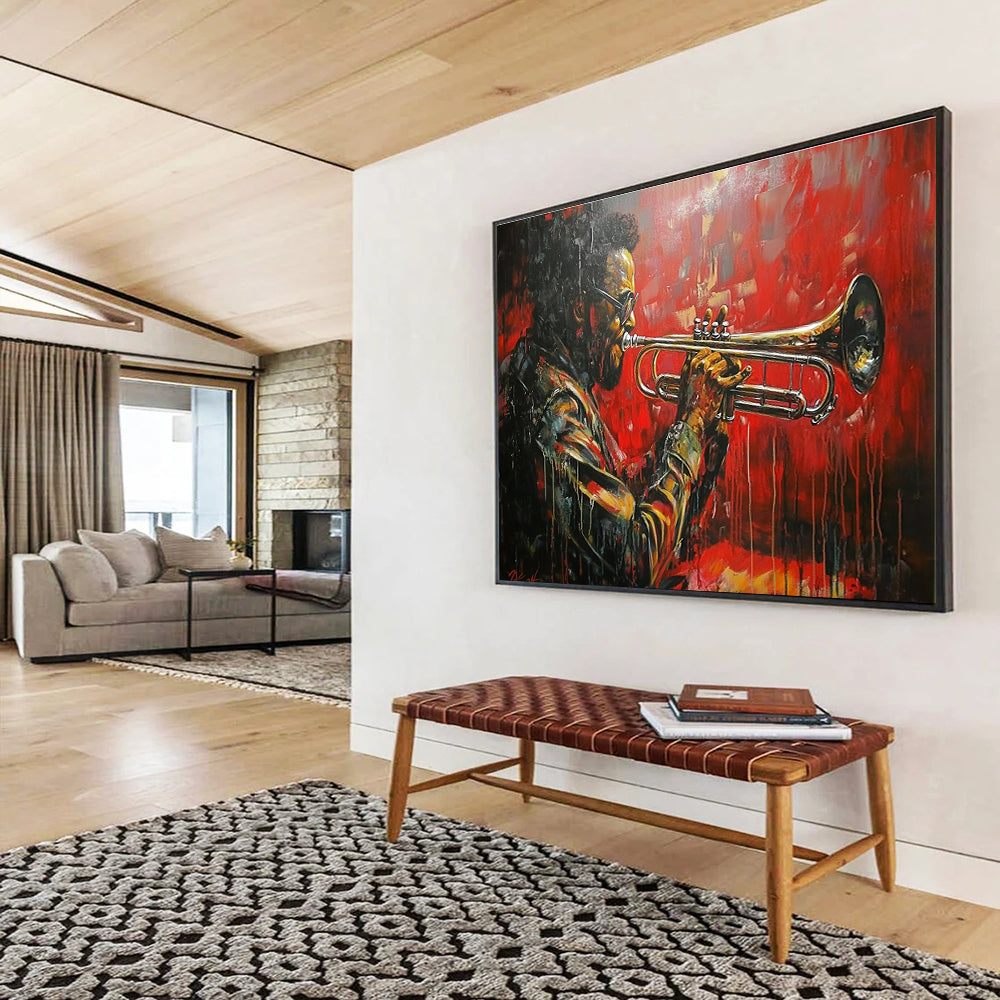 Jazz Trumpeter Art for Music Bar & Retro - style Café SC120