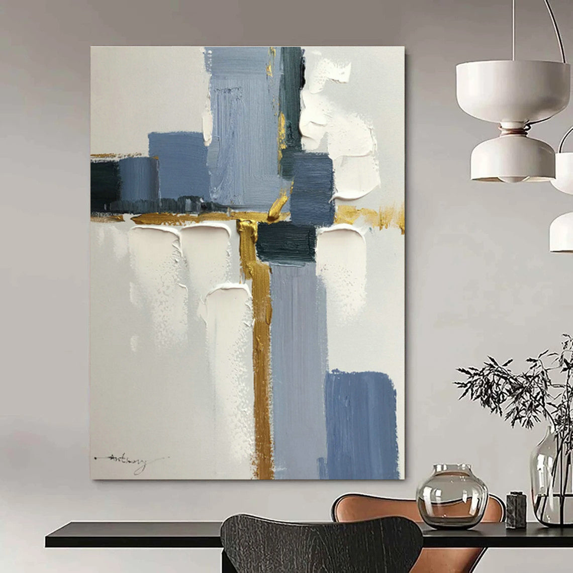 Geometric Abstract Art for Corporate Lobby & Modern Art Studio DLZ0816