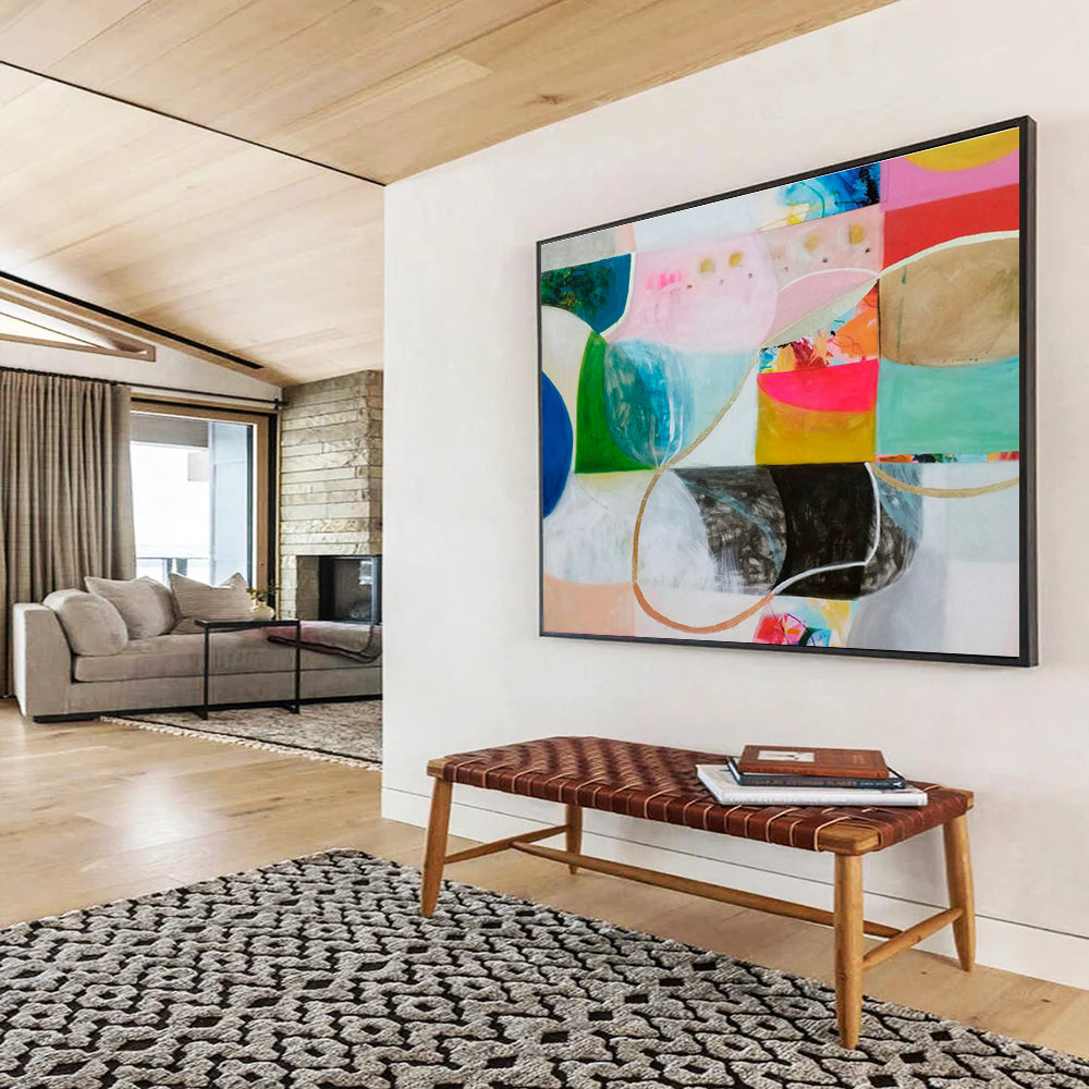 Colorful Geometric Abstract Art for Modern Living Rooms DLZ2453