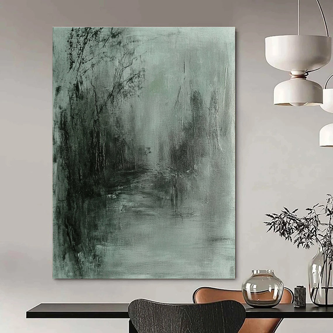 Monochrome Forest Abstract for Nature - Themed Café & Serene Bedroom STSC419