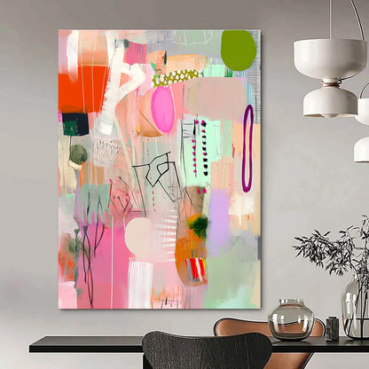 Colorful Abstract Collage for Bohemian Home Living Room & Art Gallery Café STSC1040