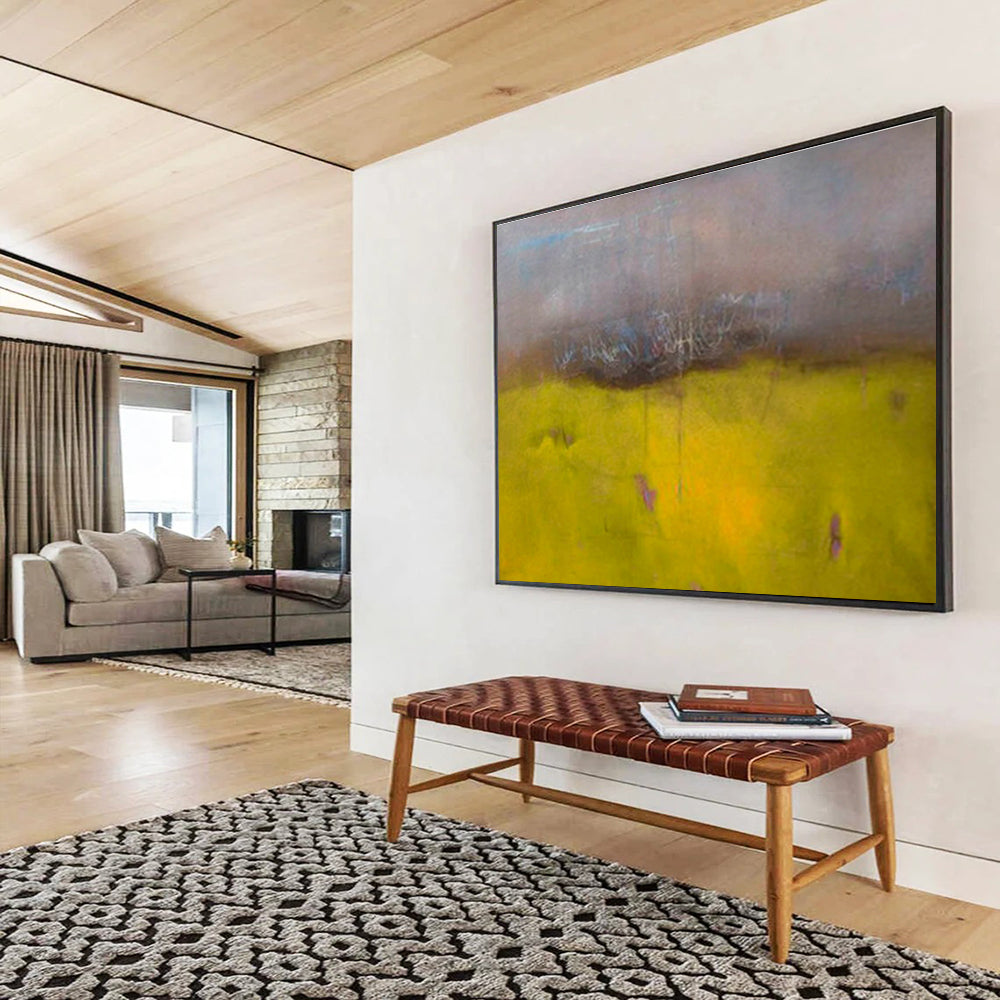 Yellow - Grey Hazy Landscape Art for Relaxing Living Room DLZ2763
