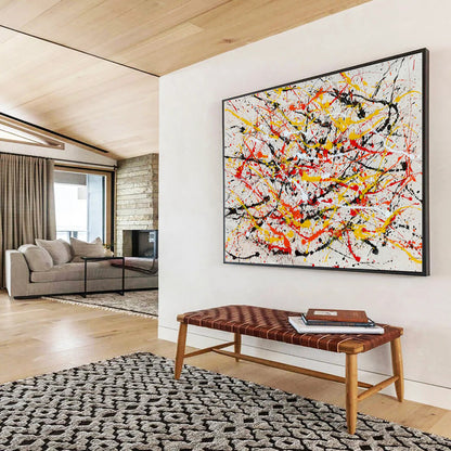 Yellow - Red Splash Abstract Art for Modern Art Gallery Interactive Installations DLZ2687