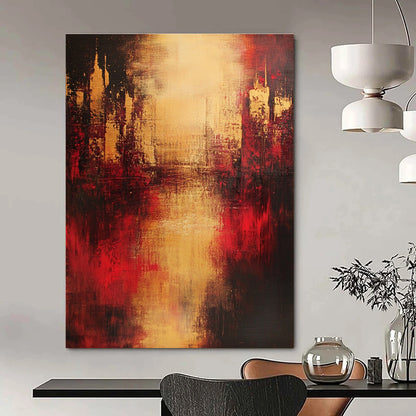 Abstract Cityscape in Warm Tones for Rustic - Modern Home & Cozy Wine Bar STSC444