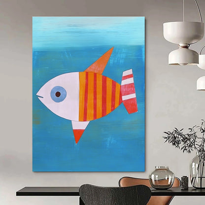 Colorful Striped Fish for Playful Children’s Bathroom & Coastal Home Nook STSC995