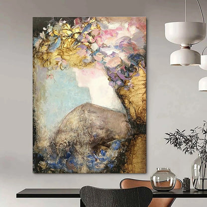 Floral Shadow Female Abstract Art for Bridal Salon & Flower Shop Lounge DLZ0636
