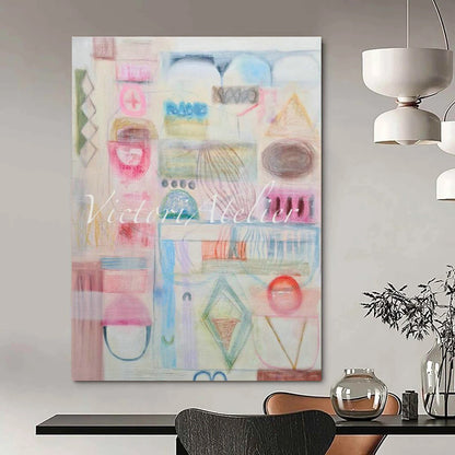 Pink - Toned Geometric Art for Scandinavian - Style Nursery Walls DLZ0091