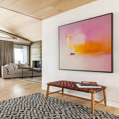 Pink - Toned Boat Abstract Art for Coastal Bedroom & Relaxing Lounge SC330