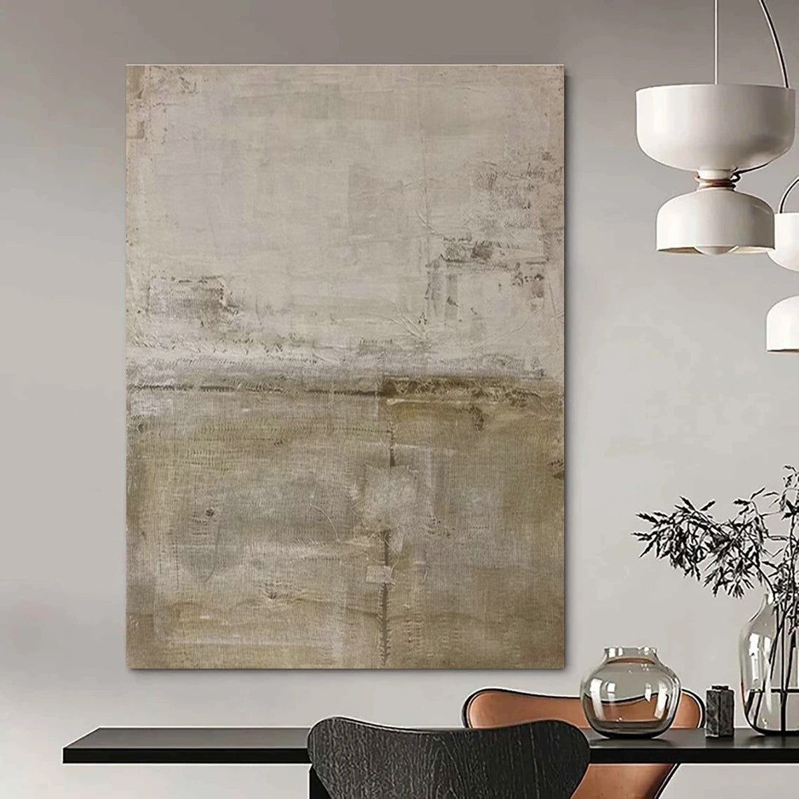 Gray - White Textured Art for Industrial Loft & Art - Themed Library DLZ1854