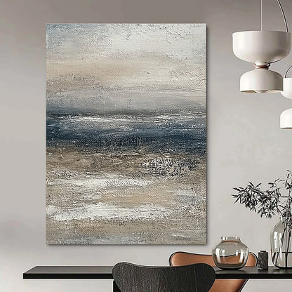 Monochrome Sea Abstract for Minimalist Beach House & Art Gallery Corridor STSC833
