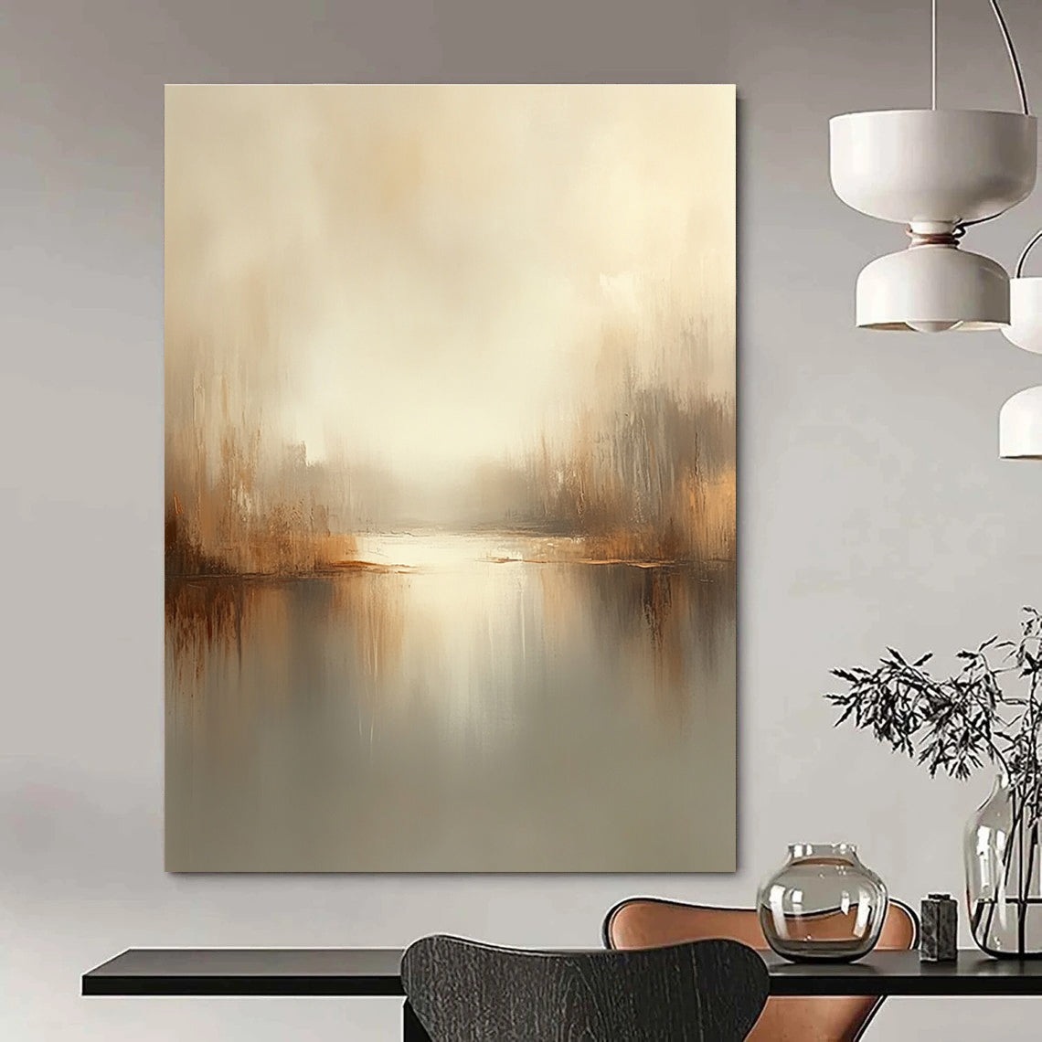 Misty River Landscape for Study & Library STSC102