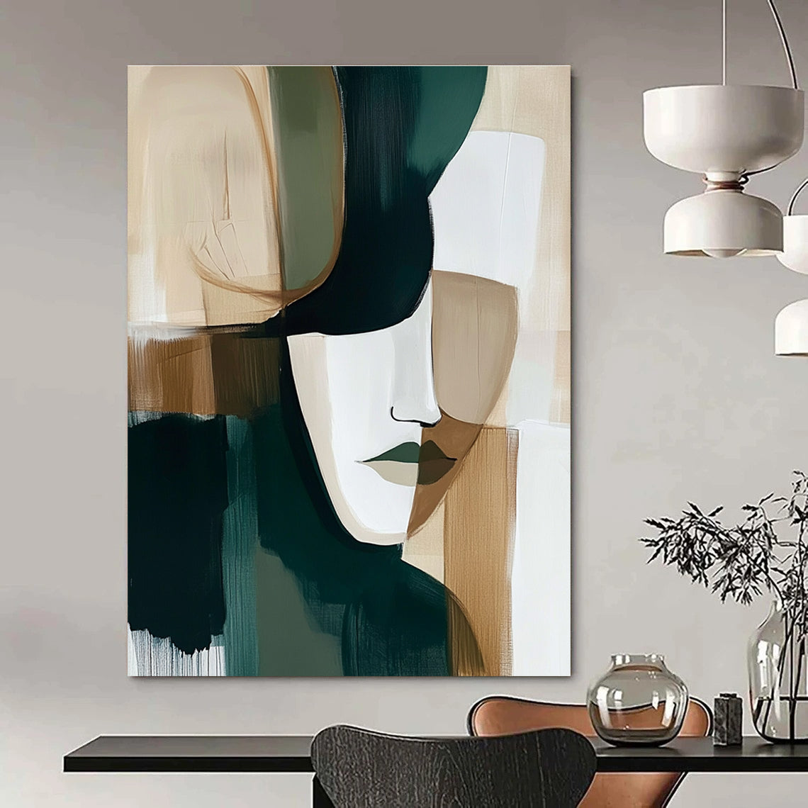Abstract Geometric Face for Modern Art Gallery & Stylish Bedroom STSC749