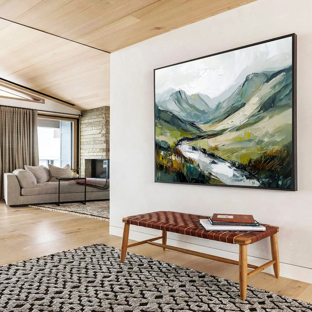 Serene Landscape Art for Mountain Lodge & Wellness Retreat SC596