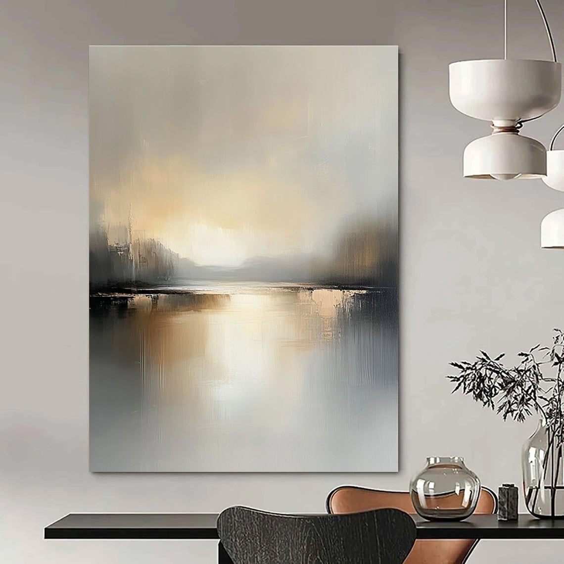 Soft - Toned Lake Art for Modern Home & Art Gallery STSC084