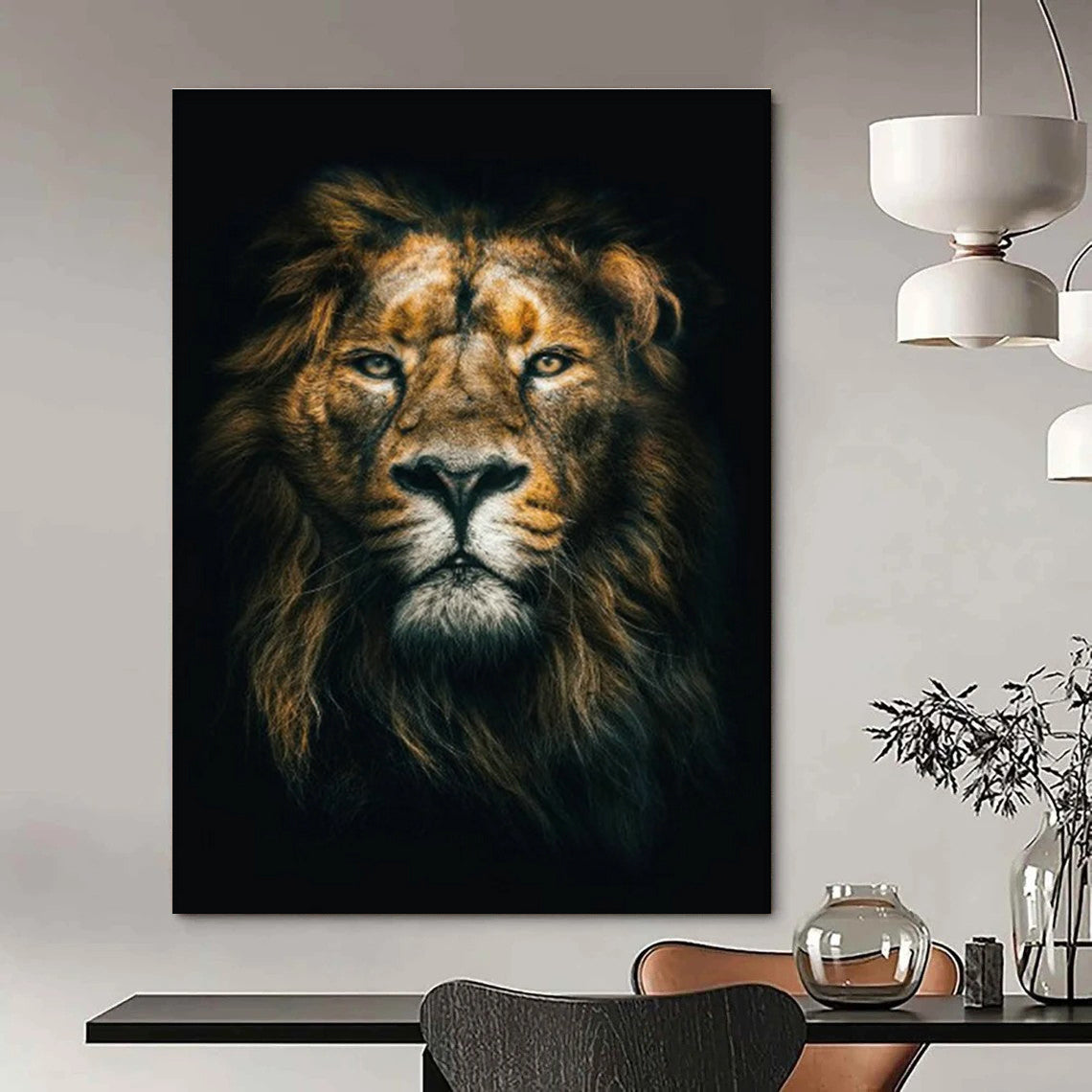 Majestic Lion Art for Safari - Themed Hotel & Men’s Grooming Lounge DLZ2318