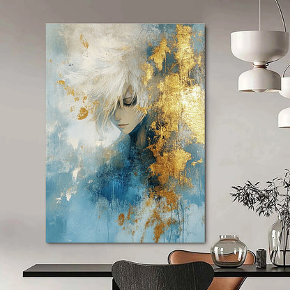 Abstract Portrait with Gold Accents for Luxury Bedroom & High - End Art Gallery STSC449