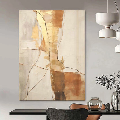 Gold - Brown Line Abstract Art for Luxury Home Library & Art - Lovers’ Lounge DLZ1951