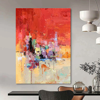 Red - Based Colorful Abstract Art for Living Room & Home Bar DLZ0466