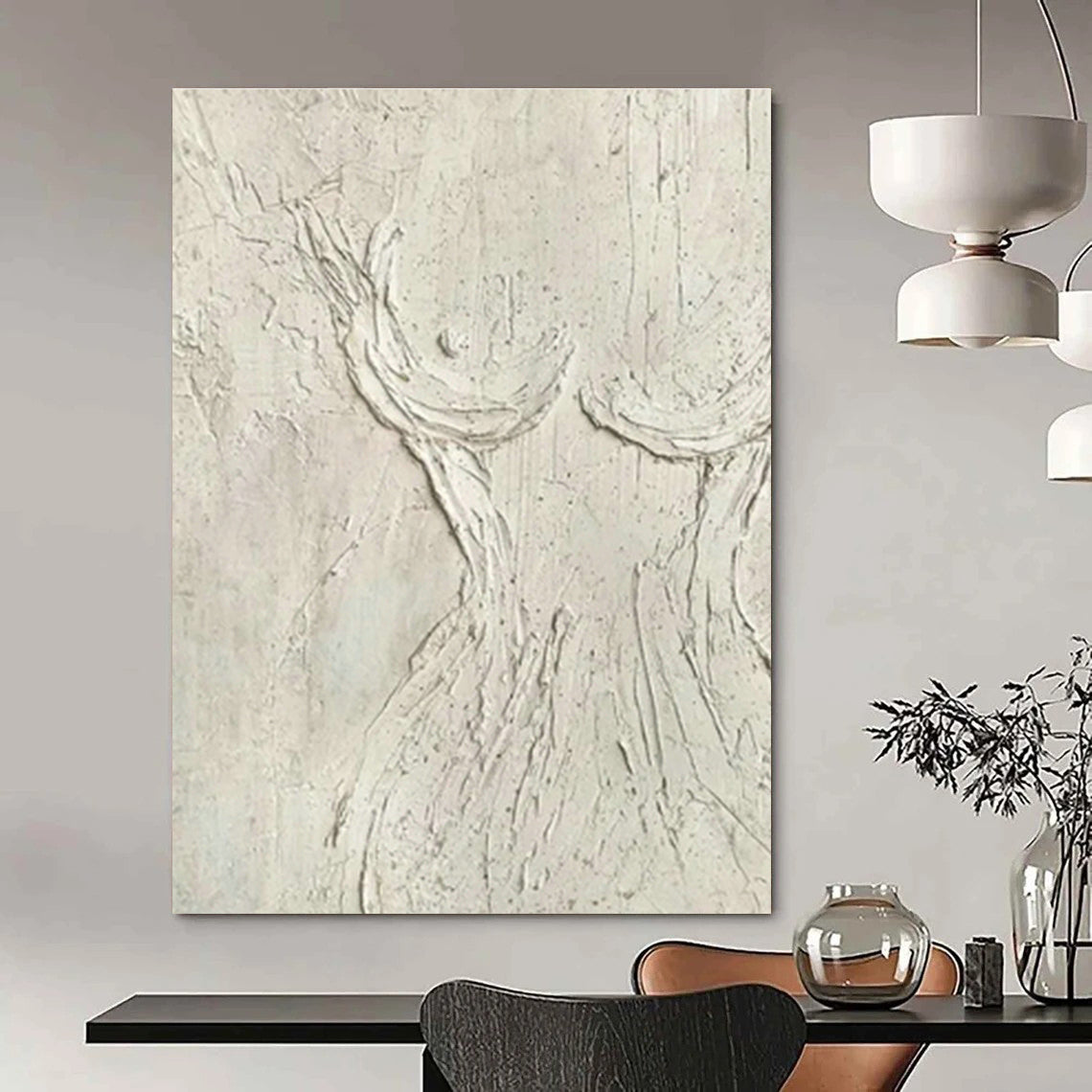 White Relief Tree Shadow Art for Scandinavian - Style Nursery & Nature - Lover’s Reading Nook DLZ0996