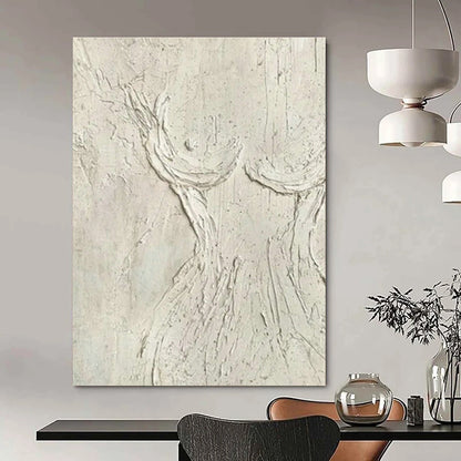 White Relief Tree Shadow Art for Scandinavian - Style Nursery & Nature - Lover’s Reading Nook DLZ0996