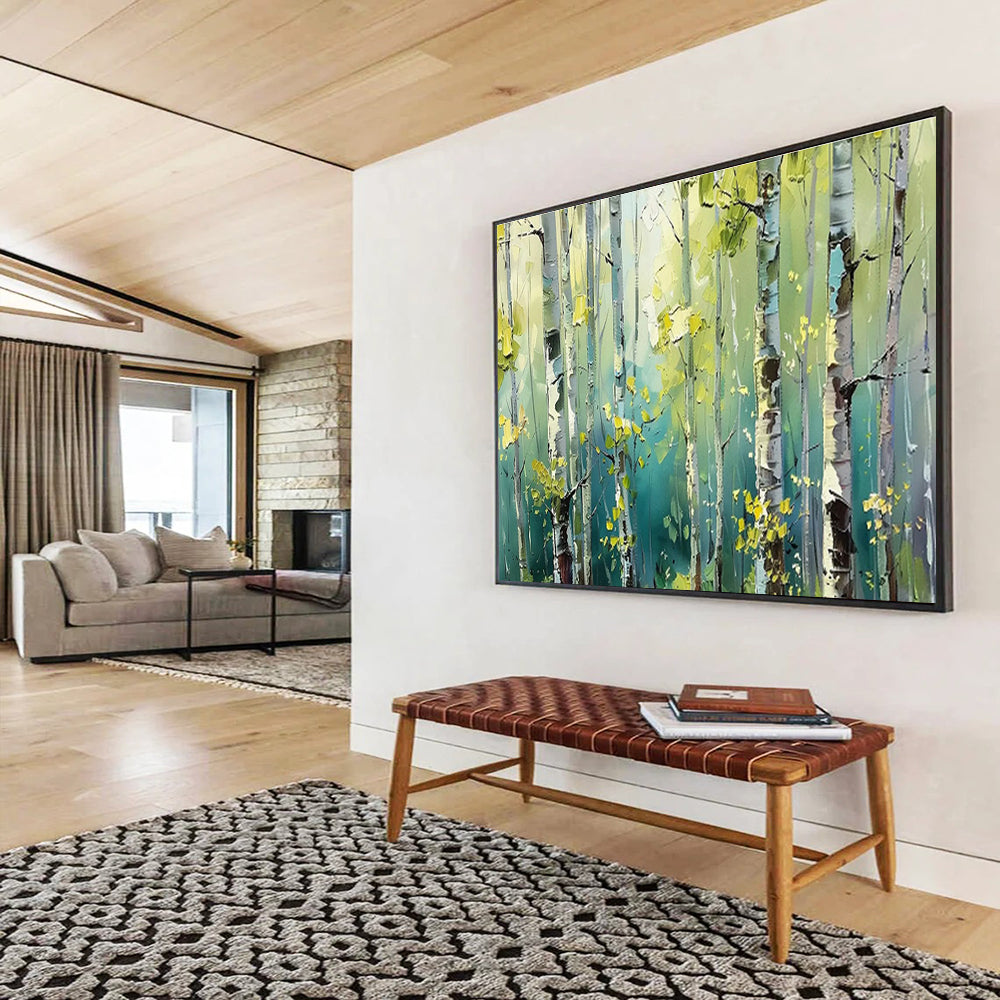 Lush Birch Forest Landscape Art for Nature - Loving Bedroom Retreat DLZ3054