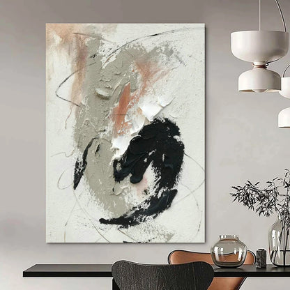 Gray - Pink - Black Abstract Art for Bohemian Café & Feminine Home Office DLZ1691