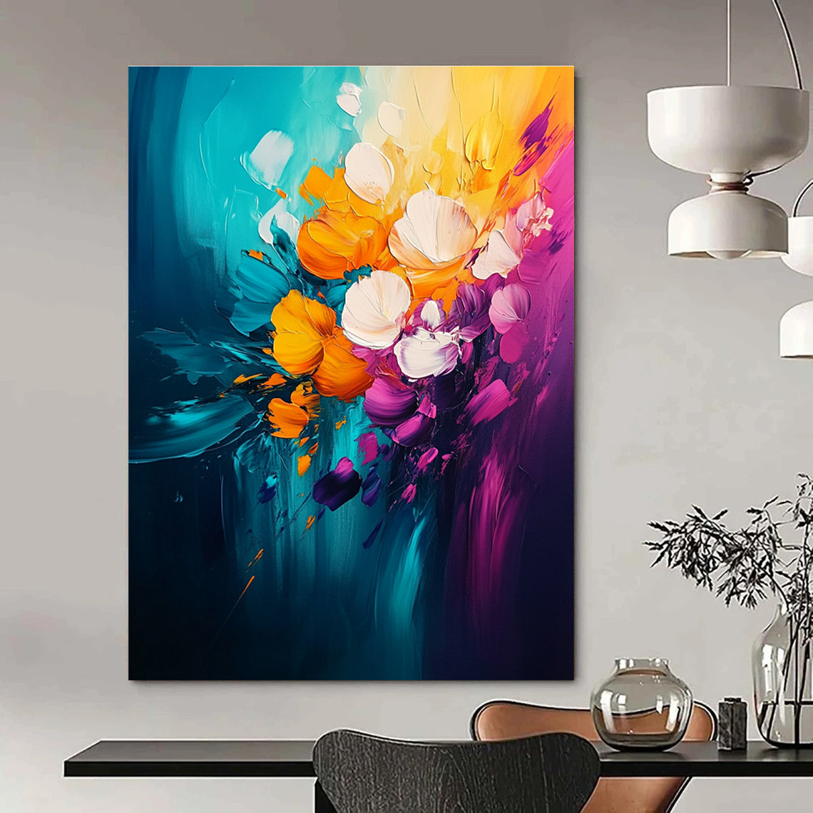 Vivid Flower Bouquet Art for Dining Room & Garden House STSC051