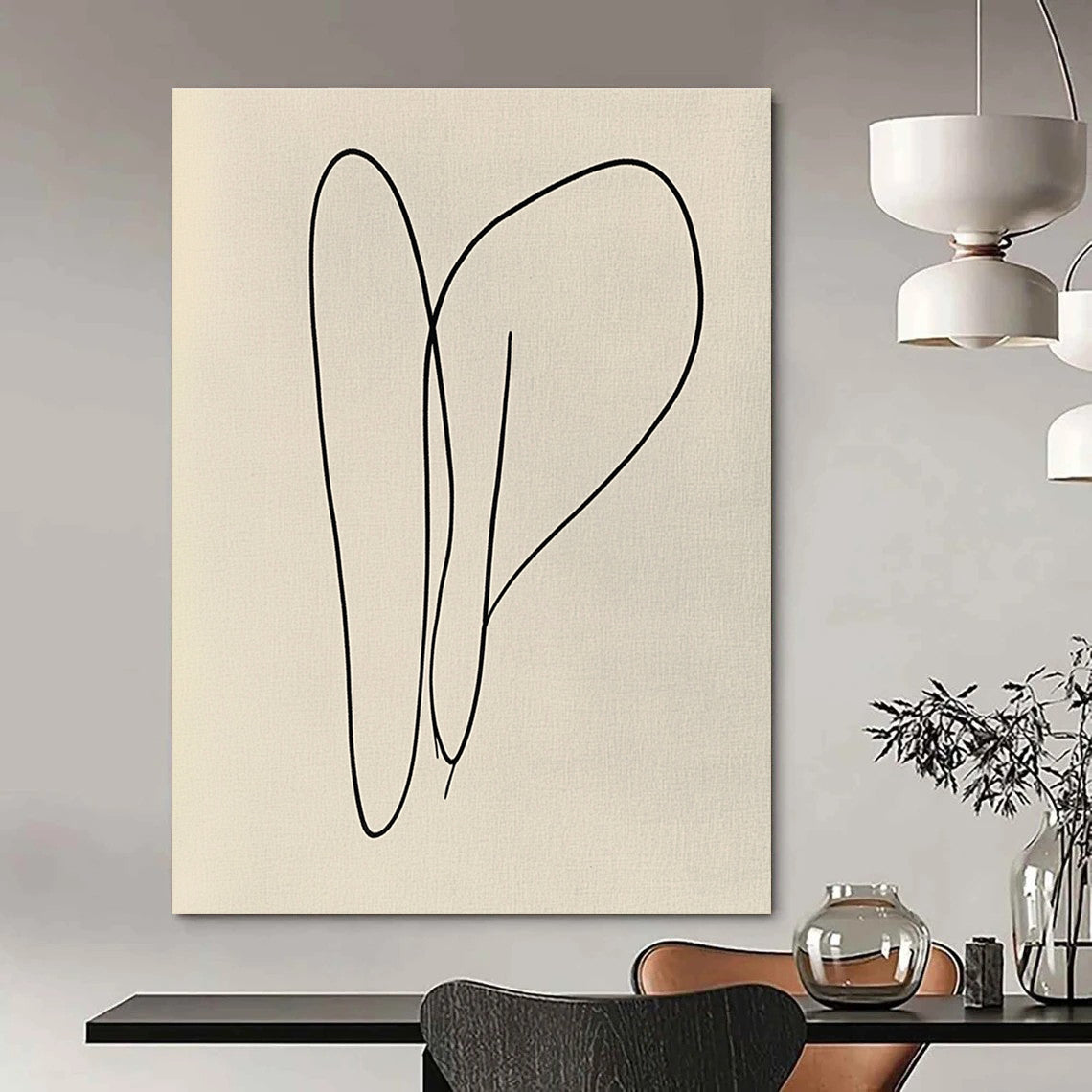 Minimalist Black Line for Contemporary Bedroom & Zen Office STSC1182