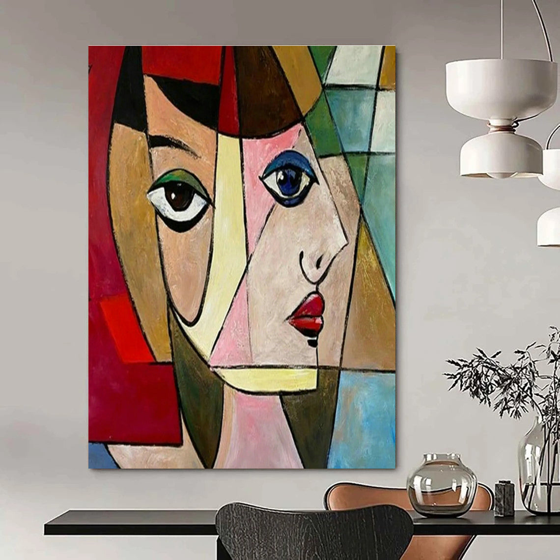 Cubist Portrait Art for Art History Museum & Bohemian Living Room DLZ1414