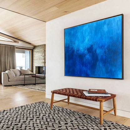 Deep Blue Abstract Landscape Art for Nature Reserve Visitor Center & Spiritual Retreat SC036