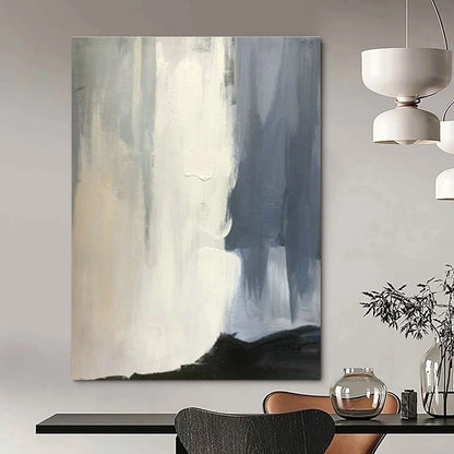Gray - White Gradient Abstract Art for Nordic Study & Corporate Office Lounge DLZ1455
