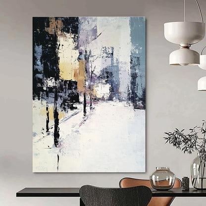 Abstract Urban Winter Scene for Scandinavian - Style Home & Art Gallery Winter Exhibition STSC159