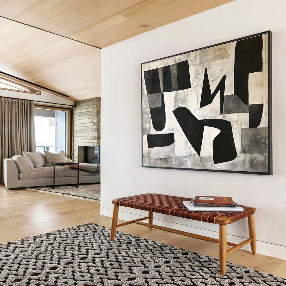 Neutral Tone Abstract: Rustic Charm for Lofts & Home Offices SC517
