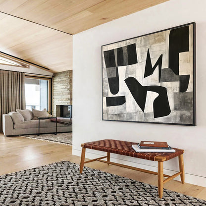 Neutral Tone Abstract: Rustic Charm for Lofts & Home Offices SC517