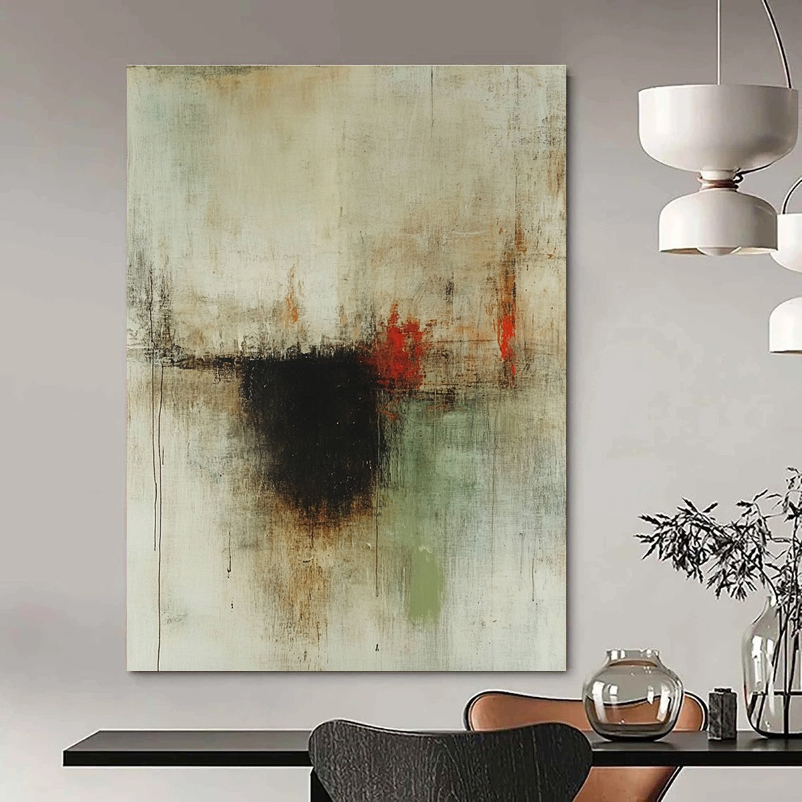 Abstract Neutral Tones for Minimalist Living Room & Modern Office STSC610