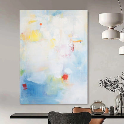 Light Blue and Colorful Abstract for Coastal Home Bedroom & Art Café STSC401