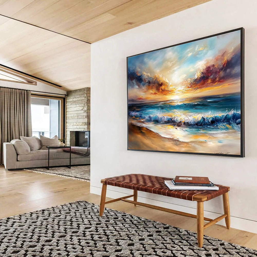 Dramatic Beach Sunset Art for Luxury Coastal Home & Art Auction SC417
