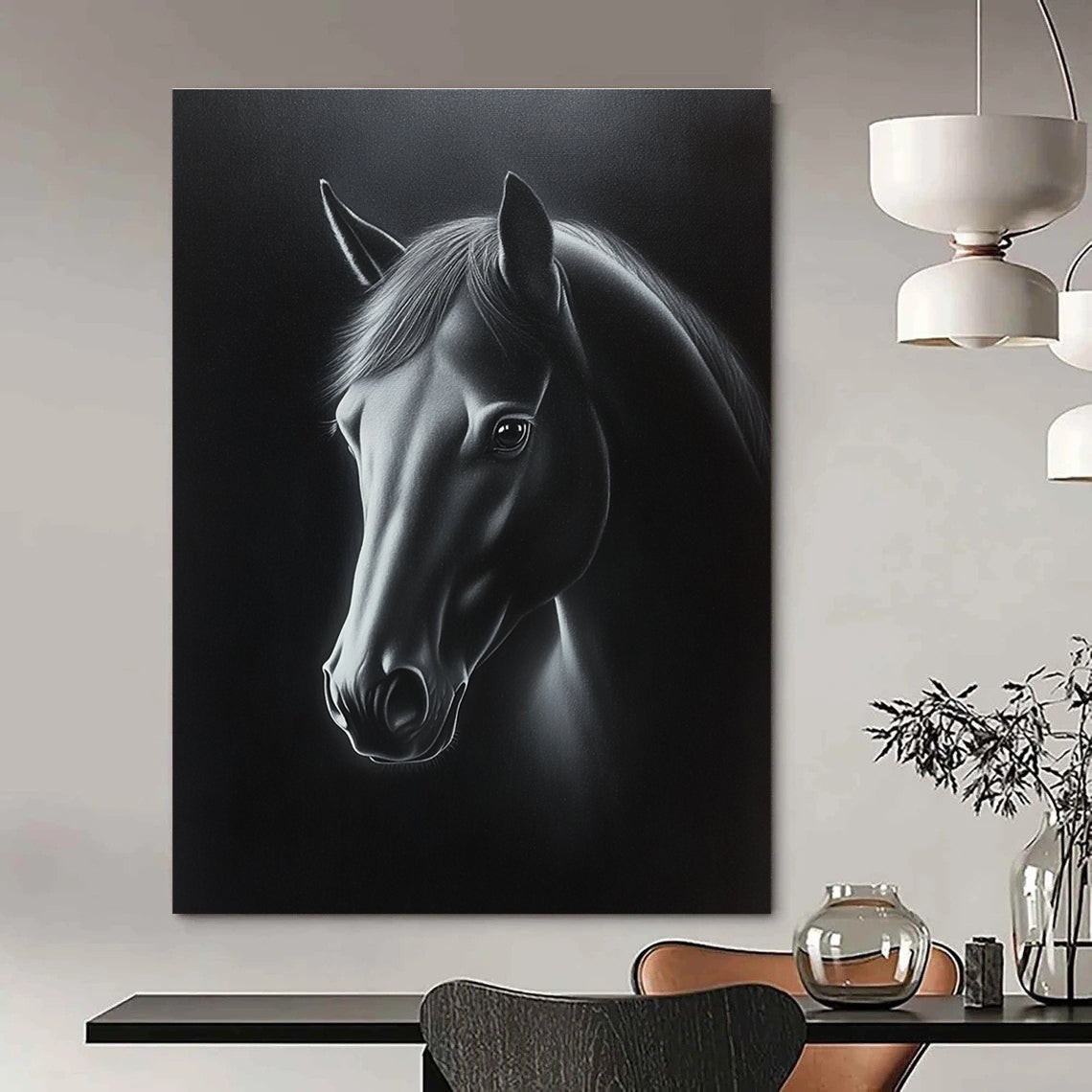 Realistic Horse Portrait for Equestrian Clubhouse & Luxury Home Study STSC1076
