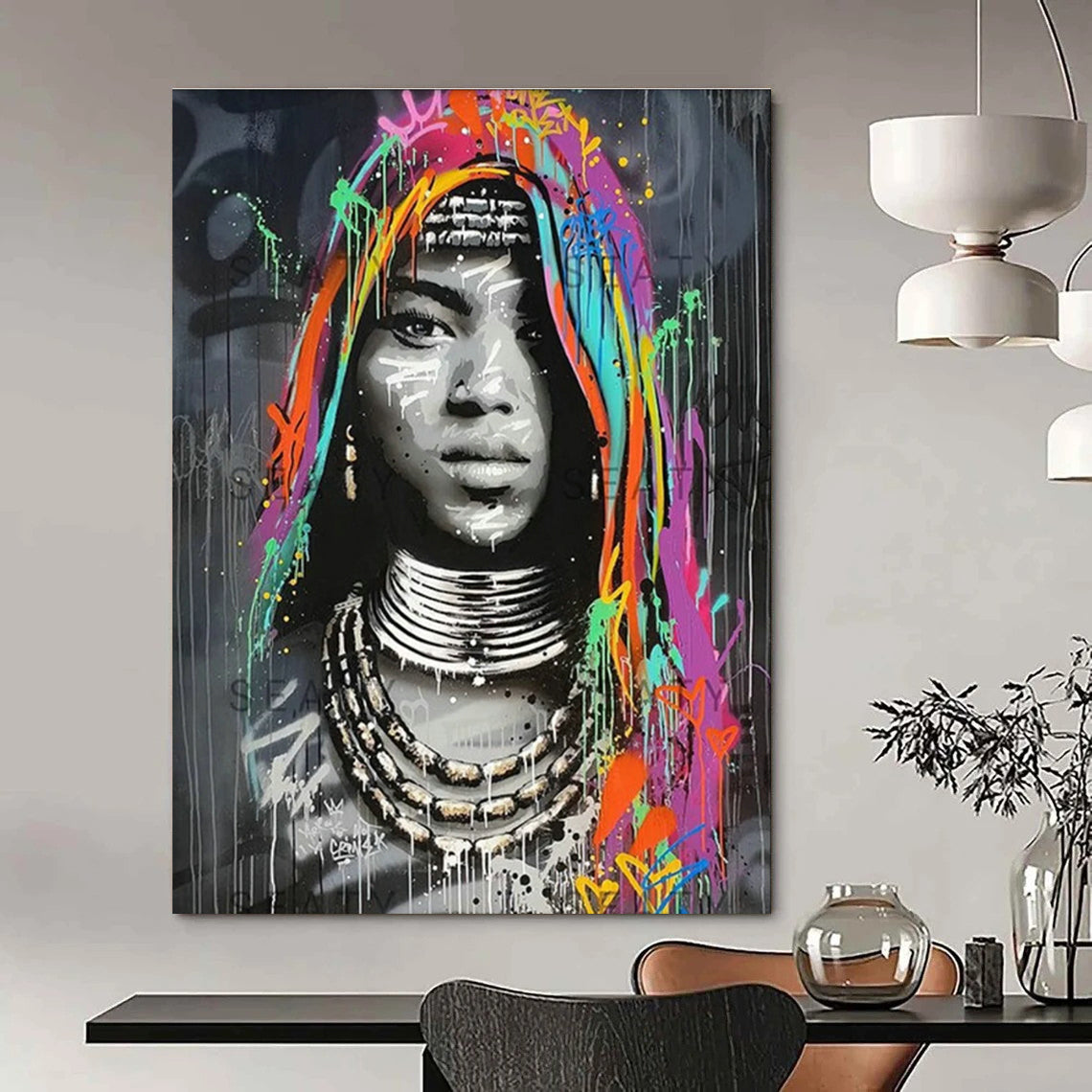 Graffiti - Style Woman Art for Street Art Café & Urban Boutique DLZ2345