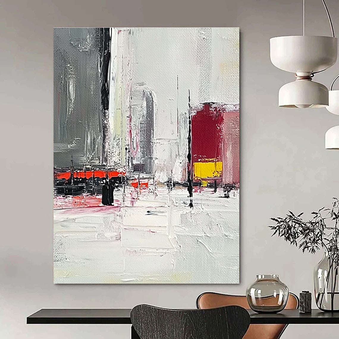 Abstract Urban Street Scene for Industrial - Style Loft & City - Themed Restaurant STSC154