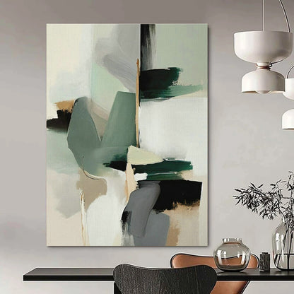 Green Geometric Abstract Art for Eco - Friendly Home & Modern Office Break Room DLZ1626