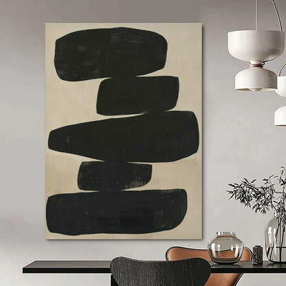 Black - Brown Geometric Abstract Art for Mid - Century Modern Home & Art Gallery Pop - Up DLZ1833